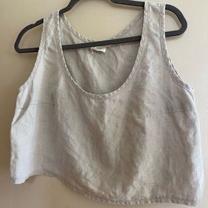 Linen crop tank